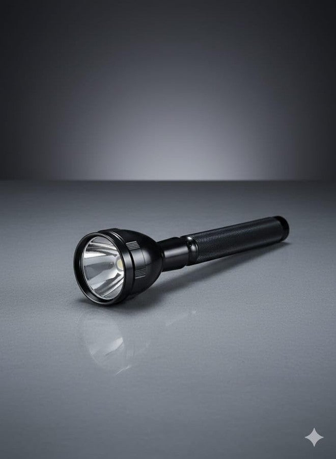 DotCom Rechargeable Aluminum Alloy Flashlight| with Three Level Lights Adjustments | Compact & Portable LED Torch Durable and Waterproof Torch Light for Camping, Hiking and Outdoors (Traditional) - Image 1